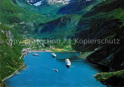 AK / Ansichtskarte Geiranger Fjord Passagierschiff Fliegeraufnahme Kat. Norwegen
