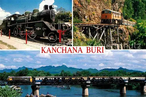 AK / Ansichtskarte Kanchanaburi Dampflokomotive Death Railway Bridge over River Kwai Kat. 