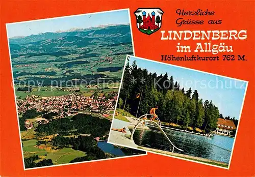 AK / Ansichtskarte Lindenberg Allgaeu Freibad Fliegeraufnahme Kat. Lindenberg i.Allgaeu