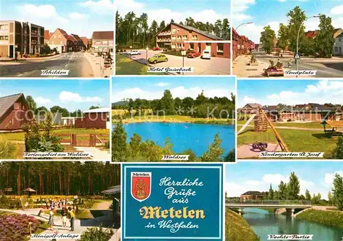 AK / Ansichtskarte Metelen Schilden Hotel Gauxbach Sendplatz Ferinhaeuser am Waldsee Minigolf Vechte Partie Kat. Metelen