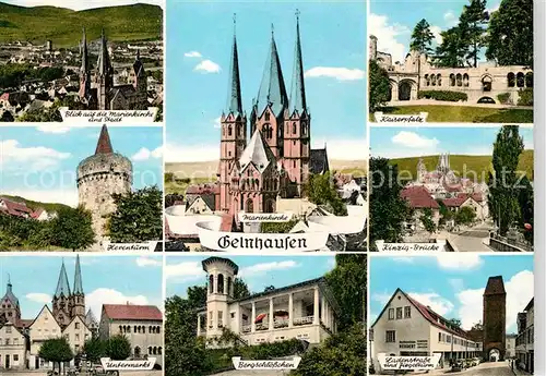 AK / Ansichtskarte Gelnhausen Hexenturm Marienkirche Untermarkt Bergschloesschen Ziegelturm Kinzig Bruecke Kat. Gelnhausen