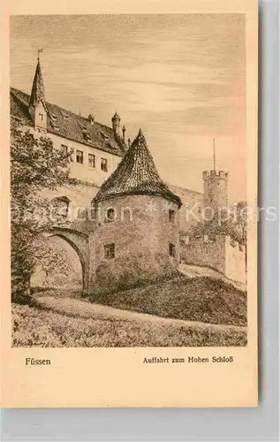 AK / Ansichtskarte Fuessen Allgaeu Hohen Schloss Kuenstlerkarte Neumann Kat. Fuessen