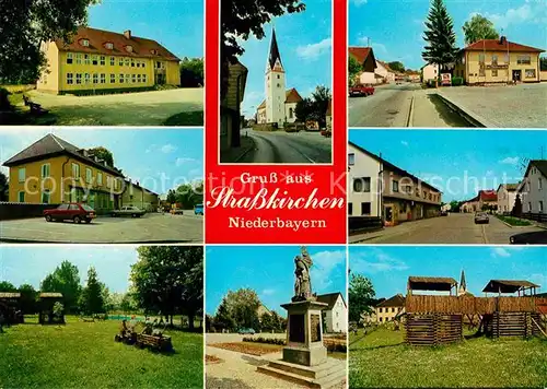 AK / Ansichtskarte Strasskirchen Donau Teilansichten Gebaeude Kirche Denkmal Kat. Strasskirchen