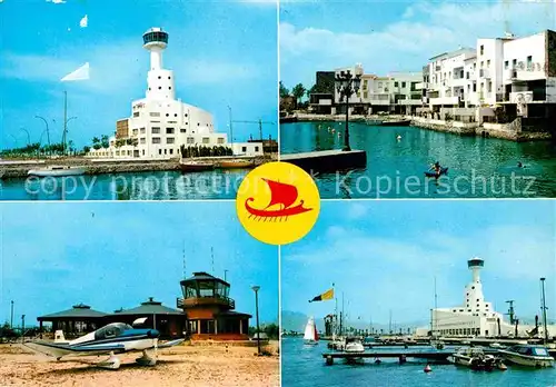 AK / Ansichtskarte Ampuriabrava Wohngebiet und Sportgebiet Hafen Flugzeug Kat. Costa Brava