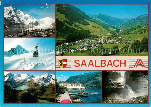 AK / Ansichtskarte Saalbach Hinterglemm Seilbahn Seepartie Wasserfall Kat. Saalbach Hinterglemm