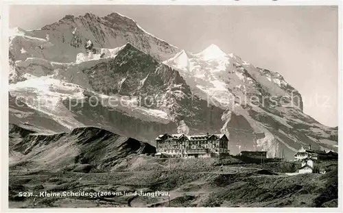AK / Ansichtskarte Kleine Scheidegg Wengen mit Jungfrau Kat. Scheidegg Kleine