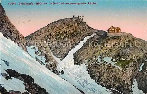 AK / Ansichtskarte Saentis AR Gipfel mit Hotel und meteorologische Station Kat. Saentis