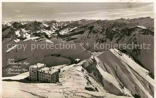AK / Ansichtskarte Rochers de Naye Fliegeraufnahme Hotel et les Alpes Bernoises Kat. Rochers de Naye