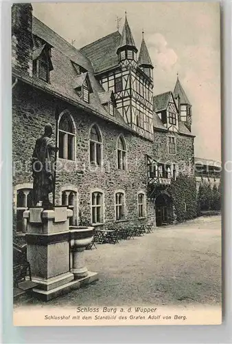 AK / Ansichtskarte Burg Wupper Schlosshof Standbild Graf Adolf von Berg Kat. Solingen