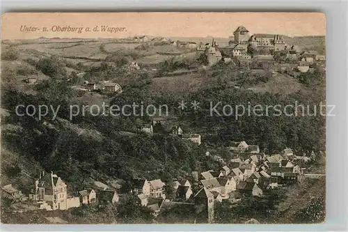 AK / Ansichtskarte Unterburg Solingen Panorama mit Oberburg Schloss Kat. Solingen