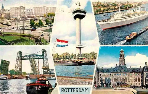 AK / Ansichtskarte Rotterdam Platz Hochhaeuser Koenigshaven Bruecke Euromast Passagierschiff Gebaeude Denkmal Kat. Rotterdam