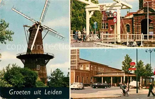 AK / Ansichtskarte Leiden Windmuehle Zugbruecke Gebaeude Kat. Leiden