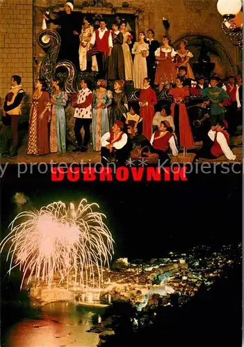 AK / Ansichtskarte Dubrovnik Ragusa Theaterauffuehrung Fest Feuerwerk Nachtaufnahme Kat. Dubrovnik