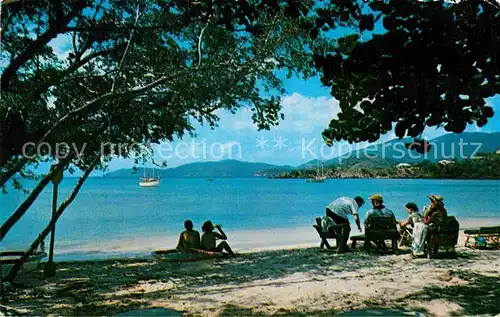 AK / Ansichtskarte St Thomas Virgin Islands Luncheon at Honeymoon Beach Water Isle Hotel and Beach Club