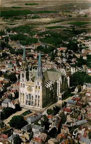 AK / Ansichtskarte Chartres Eure et Loir Fliegeraufnahme mit Kirche Kat. Chartres