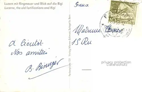 AK / Ansichtskarte Luzern LU Fliegeraufnahme mit Ringmauer und Rigi Kat. Luzern