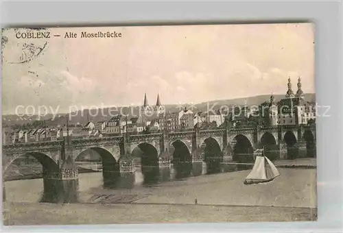 AK / Ansichtskarte Koblenz Rhein Alte Moselbruecke Kat. Koblenz