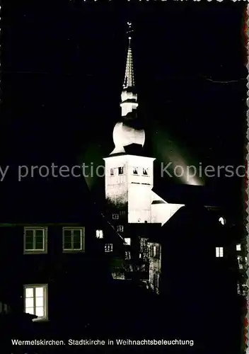 AK / Ansichtskarte Wermelskirchen Stadtkirche Weihnachtsbeleuchtung Neujahrskarte Kat. Wermelskirchen