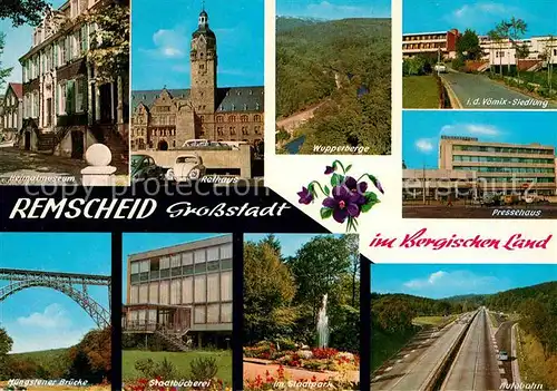 AK / Ansichtskarte Remscheid Heimatmuseu Rathaus Wupperberge Voemix Siedlung Muengsteiner Bruecke Kat. Remscheid