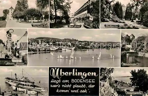 AK / Ansichtskarte ueberlingen Bodensee Kurhalle Bad Hotel Stadtgarten Haensele Brunnen Camping Kat. ueberlingen