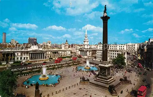 AK / Ansichtskarte London Trafalgar Square and Nelsons Column Kat. City of London