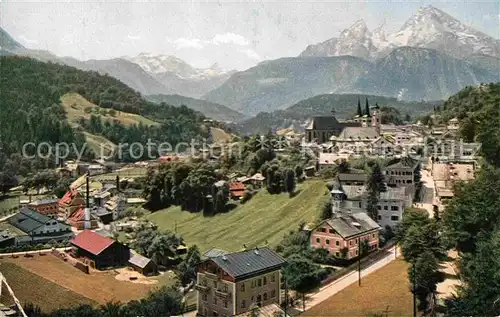 AK / Ansichtskarte Berchtesgaden Panorama mit Watzmann und Steinernem Meer Schoenfeldspitze Kat. Berchtesgaden