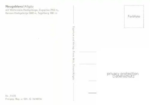 AK / Ansichtskarte Neugablonz Fliegeraufnahme mit Wettersteingebirge und Zugspitze Kat. Kaufbeuren