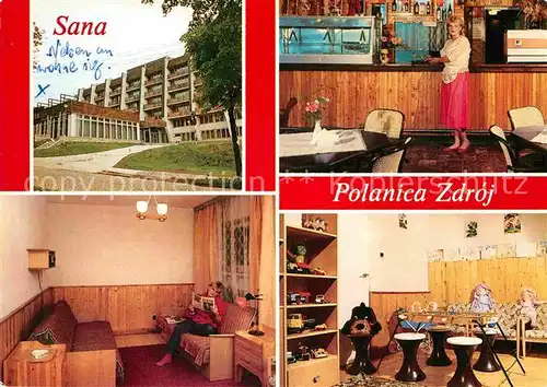 AK / Ansichtskarte Polanica Zdroj  Osrodek Sanatoryjno Sana Zakladow Przemyslu Paszowego Wnetrza kawiarnia  Kat. Polen