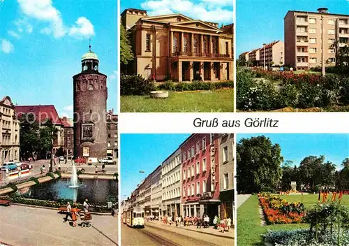 AK / Ansichtskarte Goerlitz Sachsen Marienplatz Dicker Turm Gerhart Hauptmann Theater Neubaugebiet Weinhuebel Berliner Str Mahnmal Kat. Goerlitz