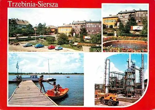 AK / Ansichtskarte Trzebinie Miasto przemyslowe w woj Plac Linina Nad  zalewem na rzece Chechlo Rafineria nafty Kat. Polen