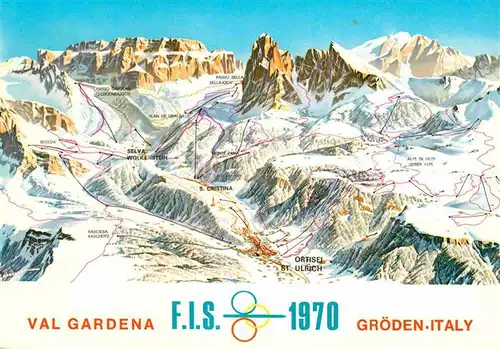 AK / Ansichtskarte Groeden Tirol Fis Abfahrt 1970 Kat. Italien