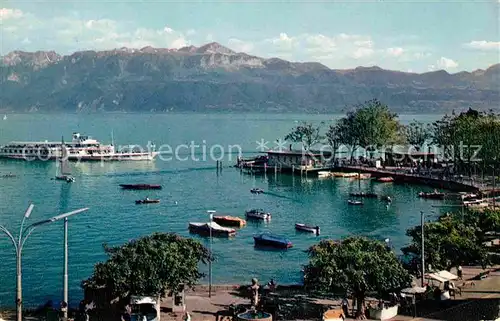 AK / Ansichtskarte Ouchy Port et les Alpes Kat. Lausanne