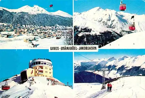 AK / Ansichtskarte Davos GR Br?mab?el Jakobshorn Skigebiet Seilbahn Kat. Davos