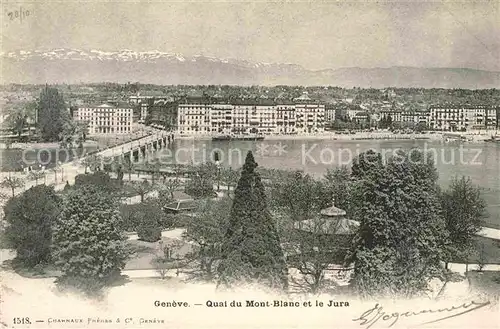 AK / Ansichtskarte Geneve GE Quai du Mont Blanc et le Jura Kat. Geneve