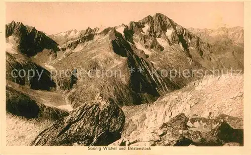 AK / Ansichtskarte Sunnig Wichel und Bristenstock Gebirgspanorama Glarner Alpen Kat. Sunnig Wichel