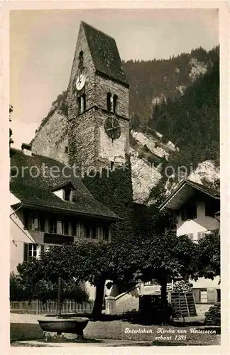 AK / Ansichtskarte Unterseen Kirche von Unterseen erbaut 1285 Kat. Unterseen
