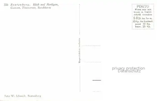 AK / Ansichtskarte Beatenberg Panorama Blick auf Merligen Gunten Thunersee Stockhorn Kat. Beatenberg