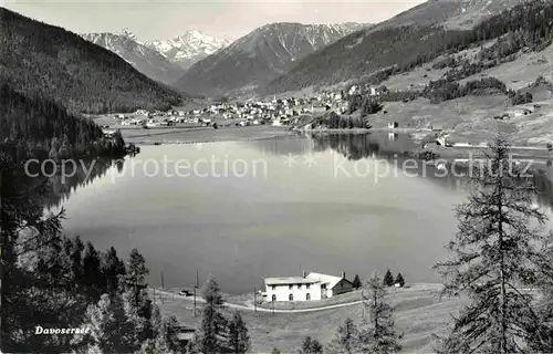 AK / Ansichtskarte Davosersee Panorama Blick vom Hoehwald mit Tinzenhorn und Piz Michel Albula Alpen Kat. Davos