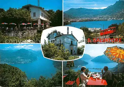 AK / Ansichtskarte Lugano Lago di Lugano Monte San Salvatore Bergbahn Terrasse