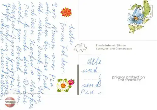 AK / Ansichtskarte Einsiedeln SZ mit Sihlsee Kloster Schwyzer und Glarner Alpen Fliegeraufnahme Kat. Einsiedeln