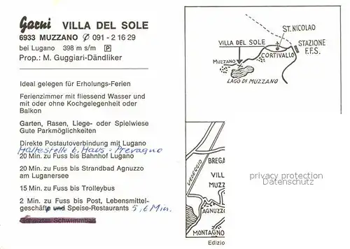 AK / Ansichtskarte Muzzano Panorama Garni Villa del Sole Kat. Muzzano