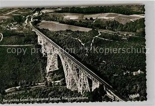 AK / Ansichtskarte Muengsten Kaiser Wilhelm Bruecke Flugaufnahme Kat. Remscheid