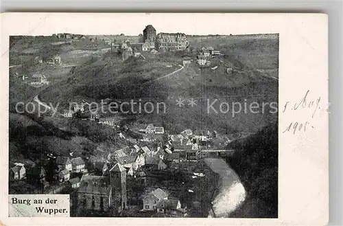 AK / Ansichtskarte Solingen Schloss Burg Wupper Luftbild Kat. Solingen