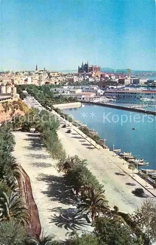 AK / Ansichtskarte Palma de Mallorca Paseo Maritimo y la Catedral Kat. Palma de Mallorca