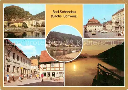 AK / Ansichtskarte Bad Schandau Teilansicht Markt Poststrasse Dampferanlegestelle Elbe Kat. Bad Schandau