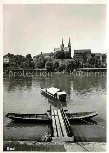 AK / Ansichtskarte Basel BS Bootsanleger am Rhein Kat. Basel