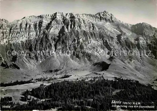 AK / Ansichtskarte Saentis AR mit Aufstieg von der Kammhalde Appenzeller Alpen Fliegeraufnahme Kat. Saentis