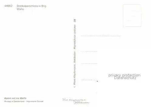 AK / Ansichtskarte Brig Stockalperschloss Trachten Kat. Brig