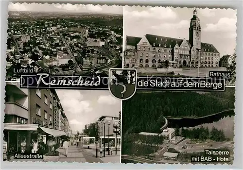AK / Ansichtskarte Remscheid Luftbild Rathaus Talsperre BAB Hotel Alleestrasse Kat. Remscheid