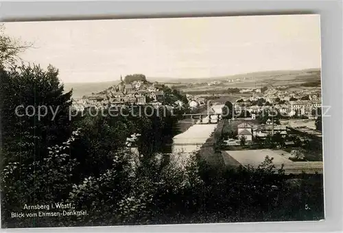 AK / Ansichtskarte Arnsberg Westfalen Blick vom Ehmsen Denkmal Kat. Arnsberg